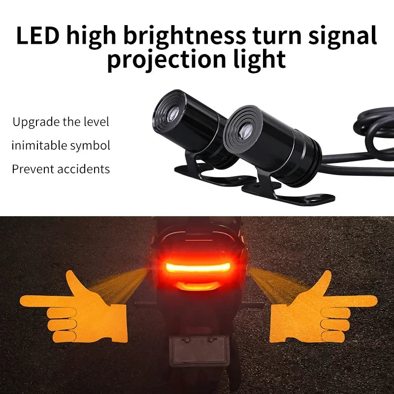 GPRGIT Motorcycle Projection LED Turn Signal Floor Light Gesture Light 12V