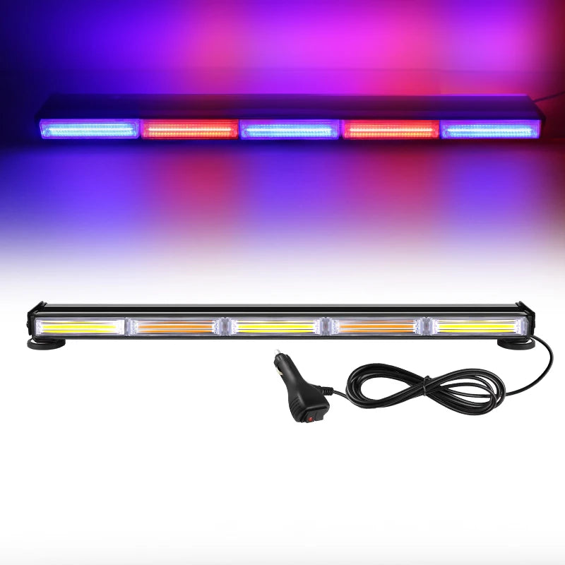 Auto Double Row Led Flash Bar Light For 4x4 Heavy-duty Truck Car Boat Warning Flashing Strobe Light Amber White Blue Red