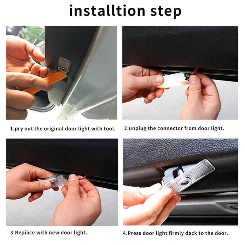 GPRGIT LED Car Door Welcome Light for Peugeot 508 2010-2016 Projector Ghost Atmosphere 12V