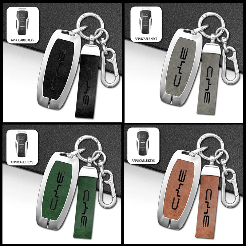 GPRGIT Leather Car Key Case Protector for BYD Qin Plus DM-i Atto 3 Han EV Dolphin Seal Tang E2 Song Plus