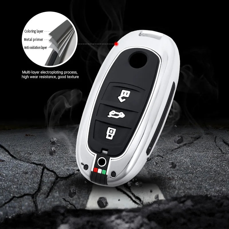 GPRGIT Zinc Alloy 3 Buttons Remote Key Shell Case Cover Smart Keychain for Volkswagen touareg 2001 2012 2013 2015 2016 Accessories