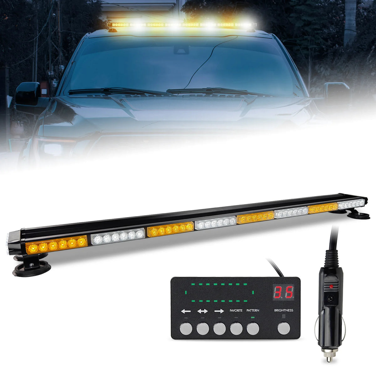 Remote Control Led Flashing Strobe Light Bar Car Emergency Warning Vehicle Roof Guiding Light Magnetic Stick Pole Ceiling Light