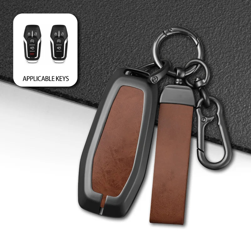 GPRGIT Zinc Alloy Car Key Cover Holder Fob for Ford Fusion Mondeo Mustang F-150 Explorer Edge 2015 2016 2017 2018