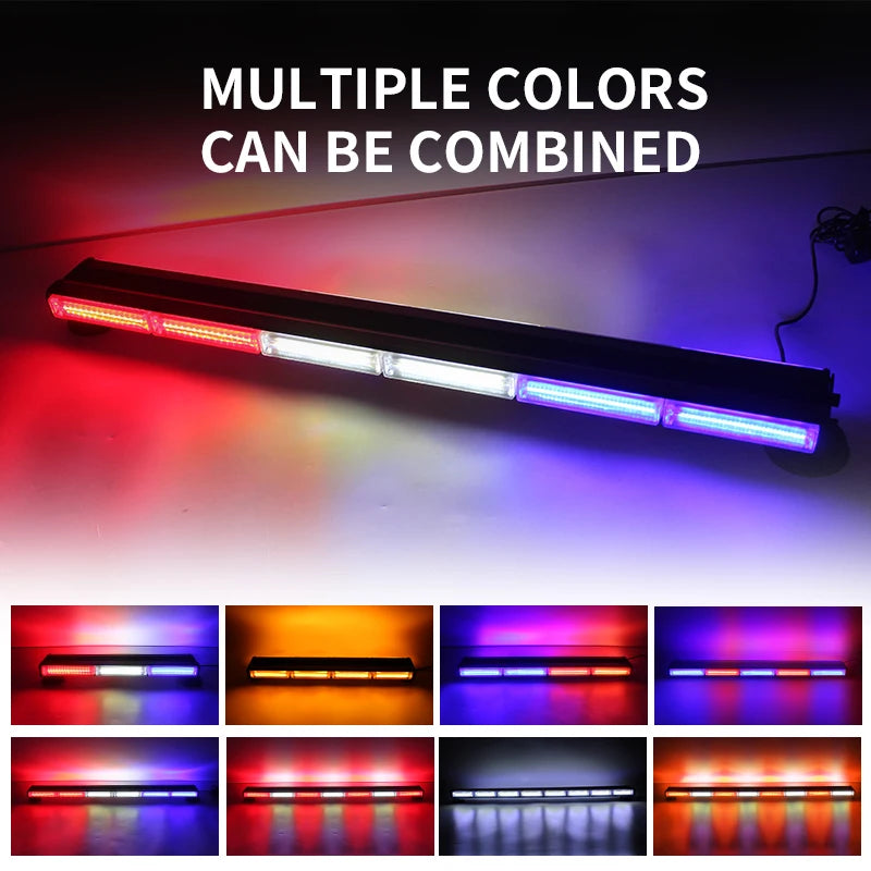 Two Sided COB Led Warning Light Bar Car Roof Top Hazard Flashing Lights Magnetic Emergency Strobe Light for Trucks 12V 24V