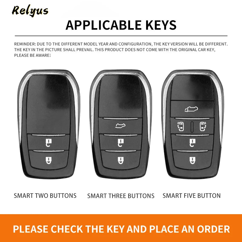 GPRGIT Alloy Leather Key Case Cover for Toyota Corolla RAV4 CHR C-HR Camry Crown Auris 200 Prado Land Cruiser Protector Bag