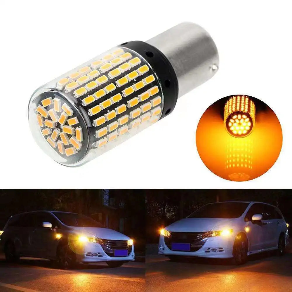 GPRGIT 1156 BAU15S PY21W 144SMD LED Bulbs Canbus BA15S P21W T20 T25 Turn Signal Tail Stop Backup Reversing Lamp