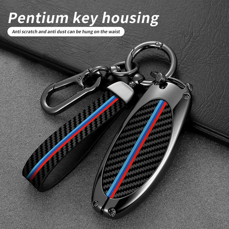 GPRGIT Smart Zinc Alloy Carbon Car Key Case Cover Holder for 2021 FAW T77 Bestune T99 B70 T55 T33