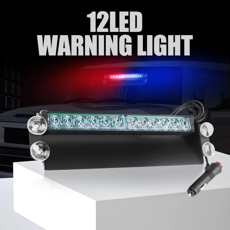 New LED Emergency Strobe Flashing Light for POV Vehicles Windshield Dash Hazard Warning Signal for Volunteer Truck Deck Visor
