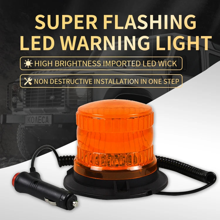 Red Zone Forklift 24W Amber Truck Warning Light Safety 24 Led Magnet Emergency Warning Light Cob Led Work Light