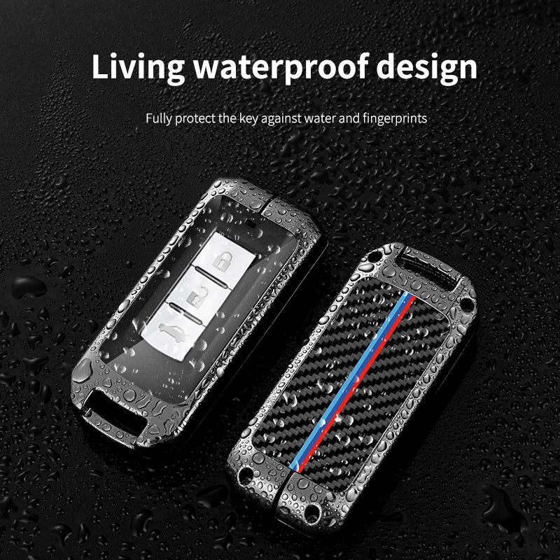 GPRGIT Zinc Alloy Carbon Fiber Car Key Case Cover for Mitsubishi L200 ASX Outlander Eclipse Cross Pajero Sport Lancer Accessories
