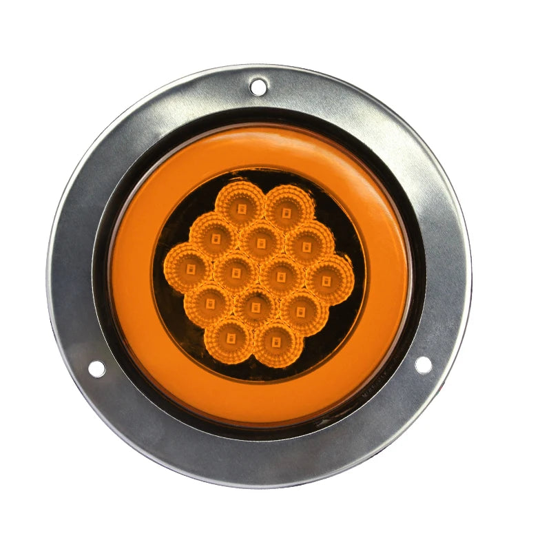 24V 15LED Round Guide Truck Taillights for Semi-Trailer New Condition Cross-Border Supply by Factory Brake Stop Reverse Lamp