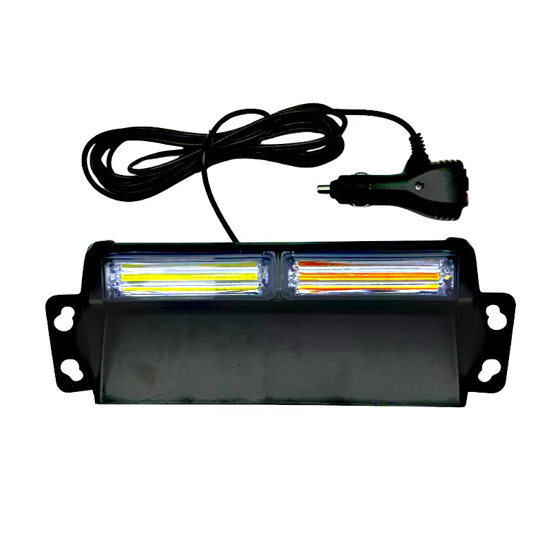 GPRGIT 12V Red Blue LED Windshield Warning Light Dual Head Emergency Strobe Suction Cup Mount