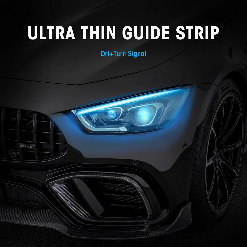 GPRGIT Super Slim Strip Tape Lights Daytime Running Light 30CM White Yellow Blue LED Strip Headlight 12V Flexible Tube DRL