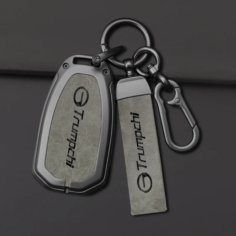 GPRGIT Leather Car Key Case Cover for Trumpchi GAC GS3 2021 Empow J11-J15 J16 Keyless Accessories Protector Keychain Keybag