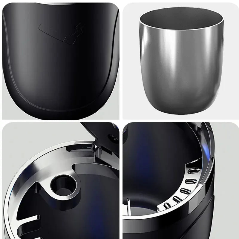 GPRGIT Portable Car LED Ashtray Universal Auto Ashtray Cigarette Ash Holders Cup Car Interior Decor Smokeless Auto Holder Box