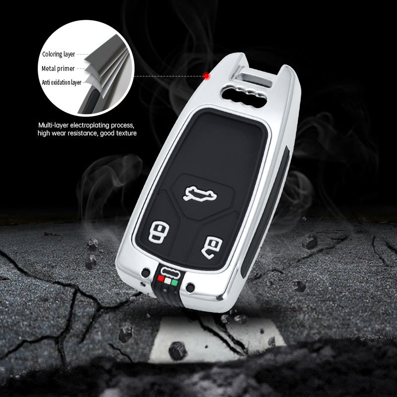 GPRGIT Zinc Alloy Car Remote Key Cover Case Shell for Audi A4 B9 A5 A6 8S 8W Q5 Q7 4M S4 S5 S7 TT TTS TFSI RS Keyless Accessories