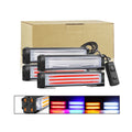 Amber White Red Blue 4 in 1 COB LED Car Grille Strobe Flashing Light Bar Truck Dash Emergency Warning Lamp Bar 12V 24V
