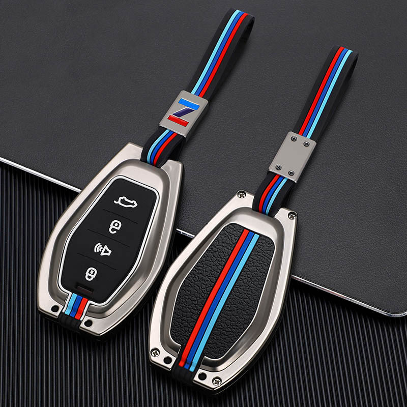 GPRGIT Zinc Alloy Car Key Cover Case for Jetour X70 X90 X95 Plus Protector Holder Bag Accessories Shell Keychain Keyless Fob