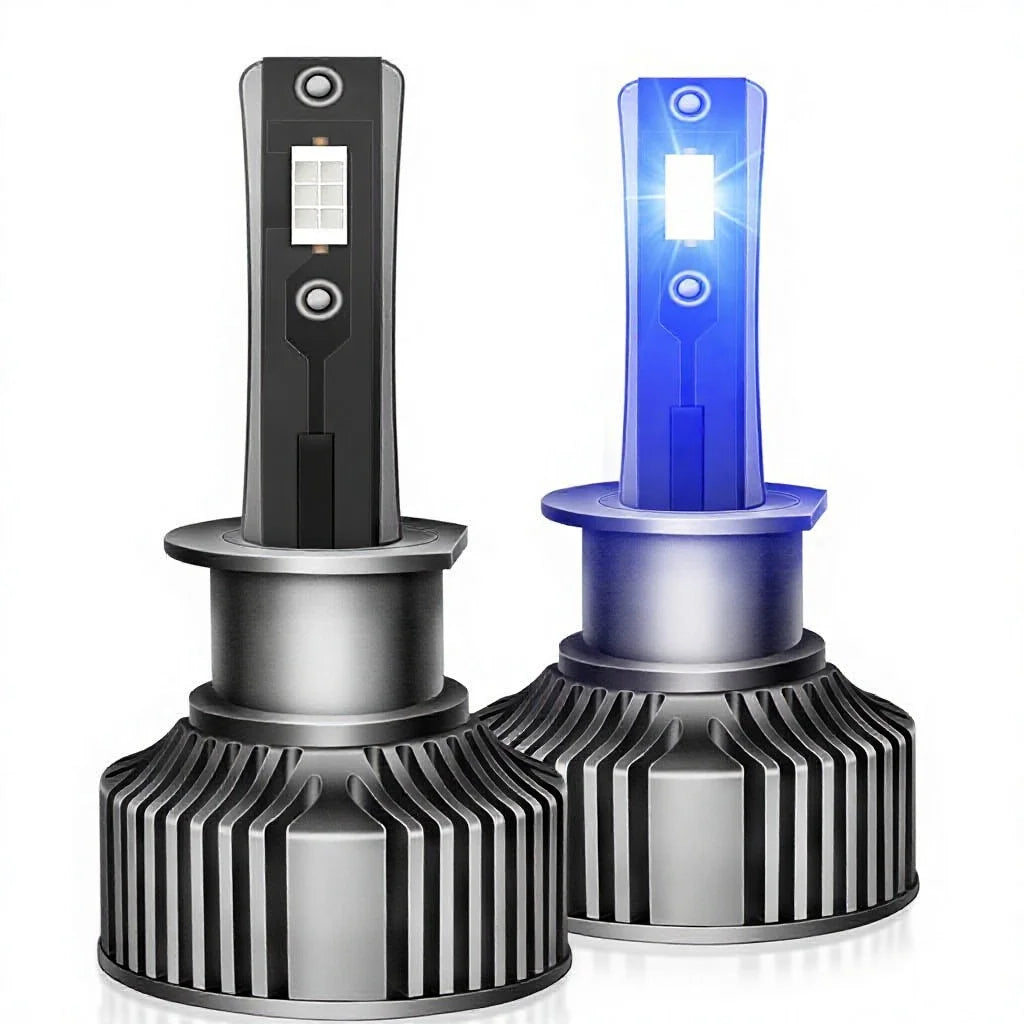 Ice Blue LED Front Driving Lights for Car | 50W 12V Faros LED H7 H11 9005 9006 881 5202 Weatherproof Bulbs