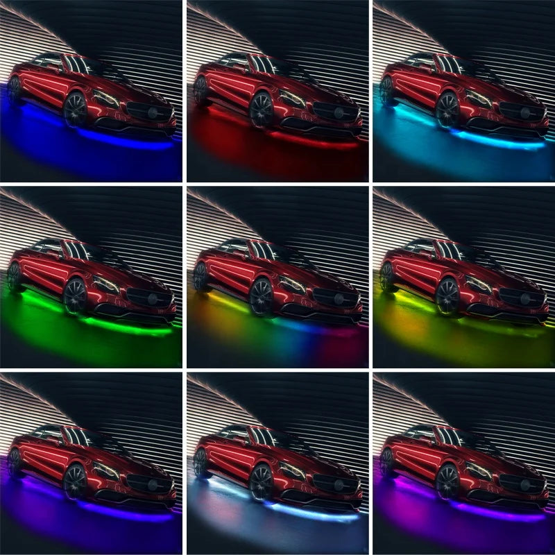 GPRGIT Flexible RGB Car Underglow Underbody Neon LED Strip Light APP Remote Control 12V CE