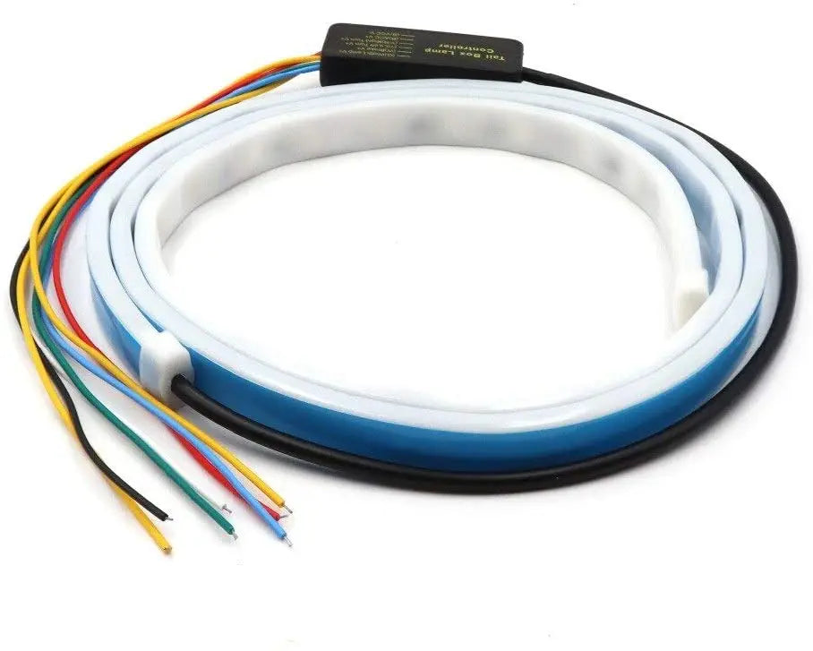 GPRGIT Ice Blue Red Yellow White LED Strip Lighting Rear Trunk Tail Light Dynamic Streamer Brake Turn Signal Reverse Warning Light 12V