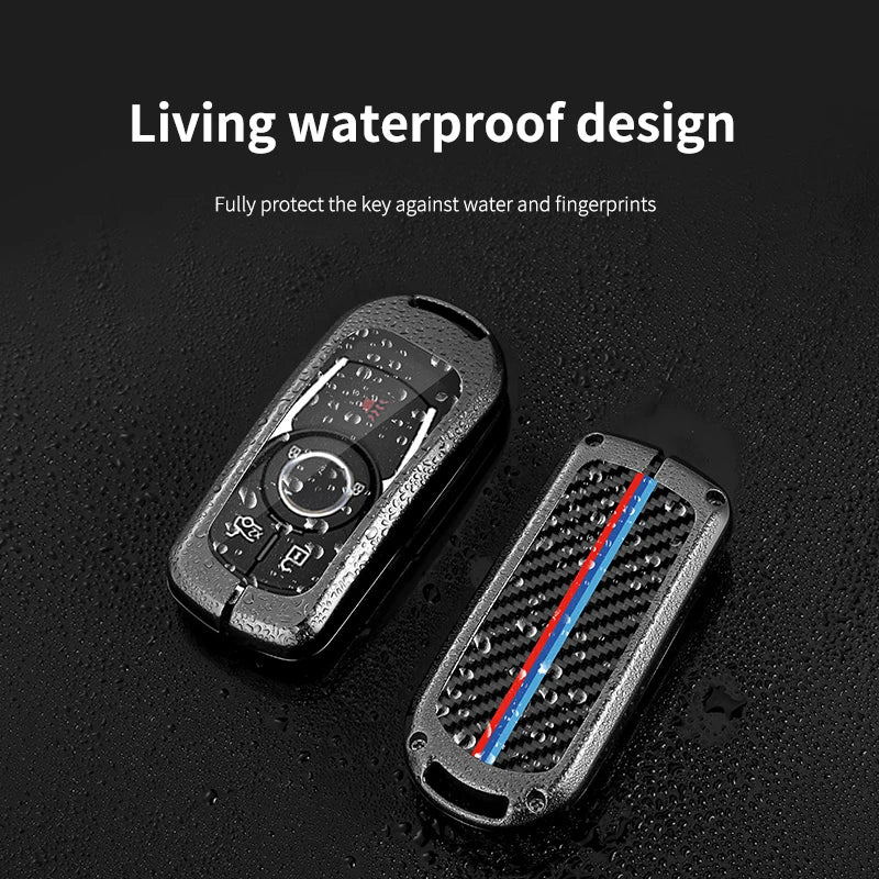 GPRGIT Carbon Fiber Zinc Alloy Car Key Case Cover Shell for Buick OPEL Astra Encore Envision Lacrosse Keychain Accessories