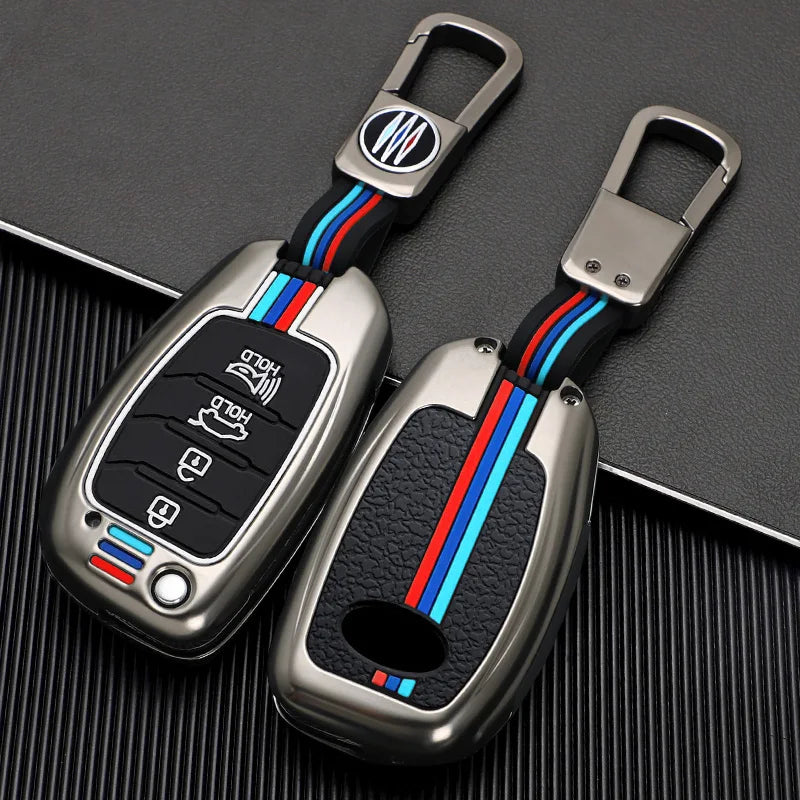 GPRGIT Fashion Zinc Alloy Car Smart Key Case Cover for Hyundai Solaris I10 I20 I30 I35 I40 IX45 Folding Protector Keybag Accessories