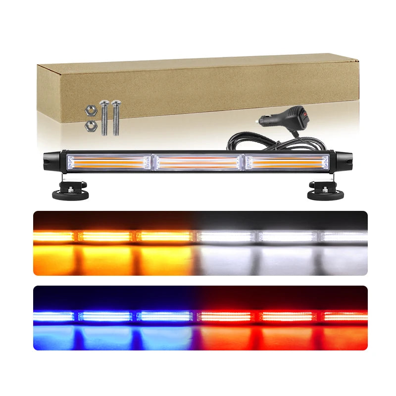 4 Row Led Flashing Light Bar Car Amber Emergency Warning Flashing Lamp Safety Beacon Lights for Vehicles Trailer Truck