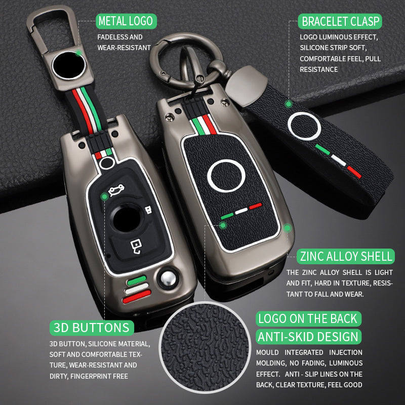 GPRGIT Zinc Alloy Car Remote Key Case Cover Protect Shell Fob for Zhonghua V3 V5 V6 V7 H530 H330