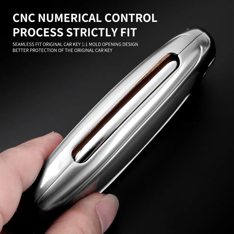 GPRGIT Leather Zinc Alloy Smart Car Key Case Cover for Chery Tiggo 7/8 Pro/8 PLUS/Arrizo 5