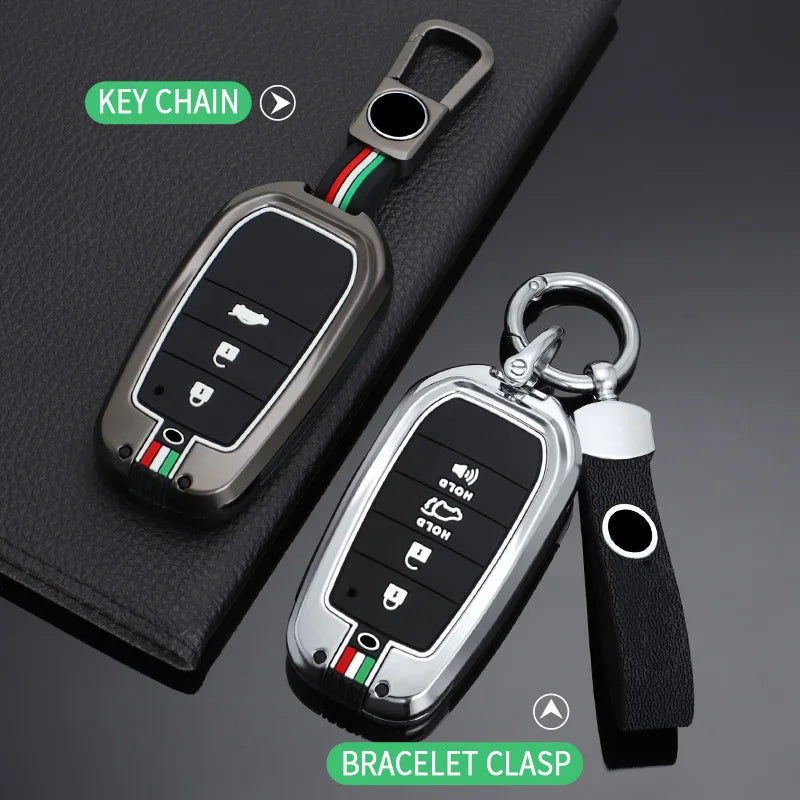 GPRGIT Metal Car Key Shell Cover Case Fob for Toyota Hilux Fortuner Land Cruiser Camry Corolla Crown RAV4 Highland Keyless Accessories