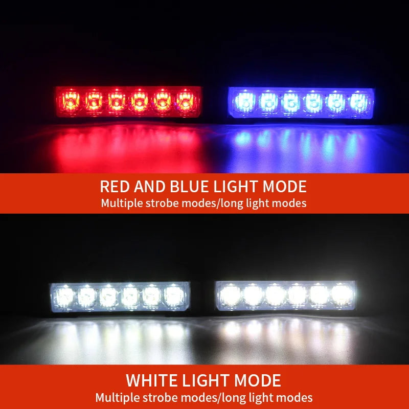 Super Bright 4 in 1 Car LED Warning Light Bar Grill Side Marker Strobe Lights Kit Emergency Flashing Light Car Truck