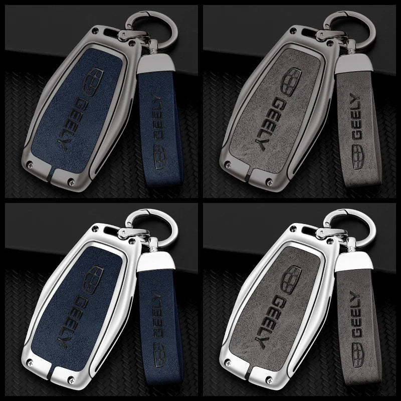 GPRGIT Zinc Alloy Leather Car Key Case Cover for Geely Coolray Atlas Boyue NL3 Emgrand X7 EX7 SUV GT GC9 Borui Remote Accessories