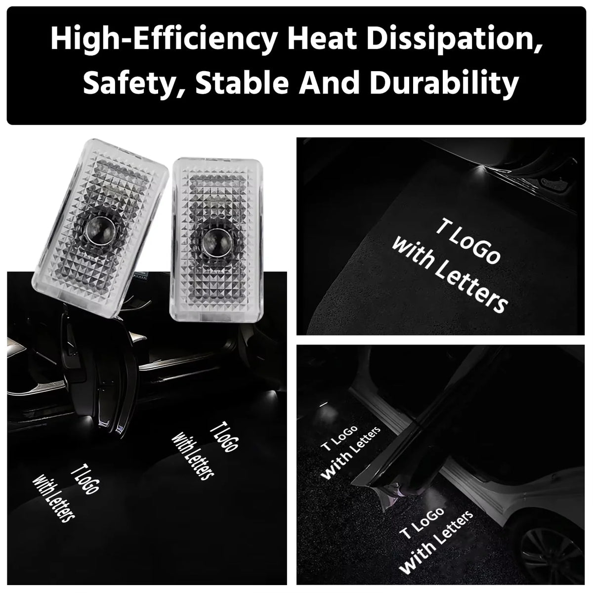 GPRGIT Car Door Welcome Light LED Projector Laser Logo Ghost Shadow Door Lamp for Tesla Model 3 Y S X