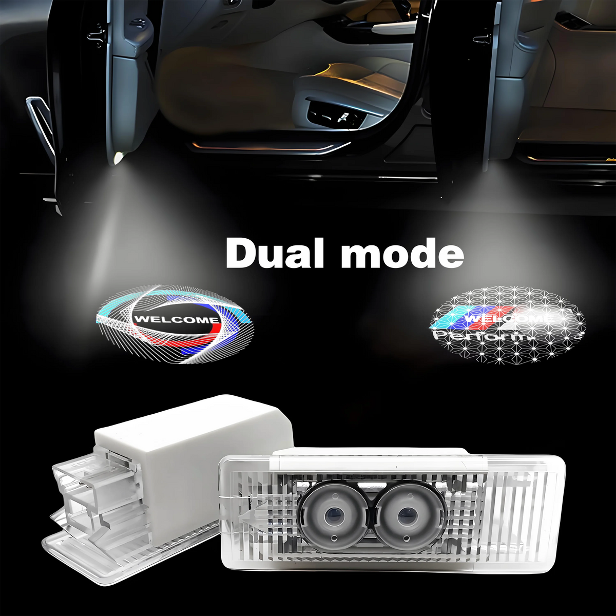 GPRGIT Durable Led Logo Car Door Light Focusing Welcome Lights Projector Ghost Shadow Light for Dual Mode