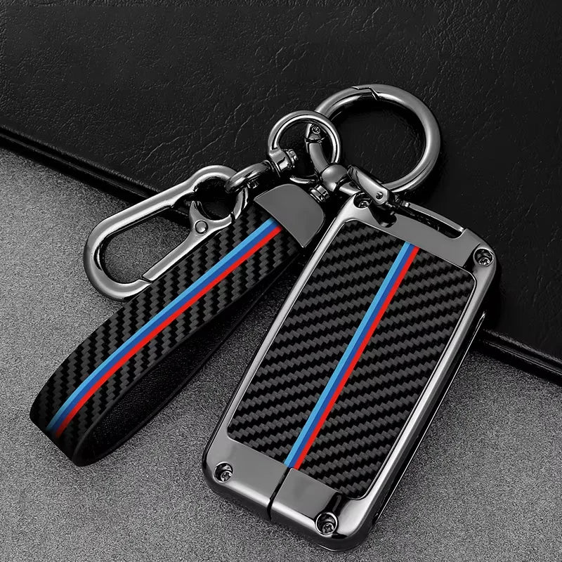 GPRGIT Carbon Fiber Zinc Alloy Car Logo Key Case Cover for Mazda 3 Alexa CX30 CX-4 CX5 CX-5 CX8 CX-8 CX-30 CX9 CX-9