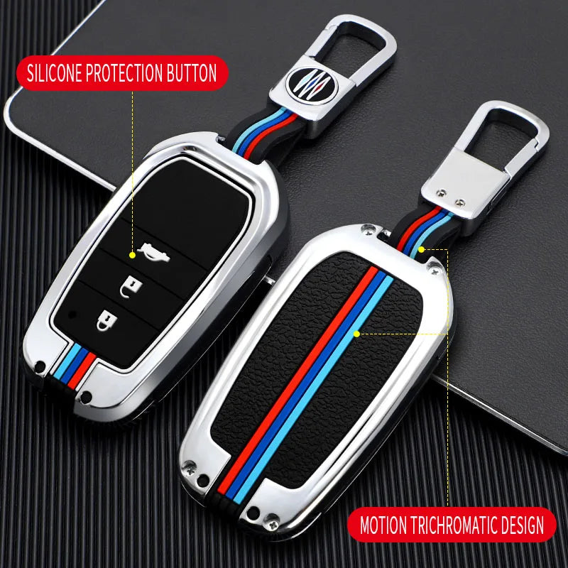 GPRGIT Zinc Alloy Car Key Case Cover for Toyota Highlander Camry RAV4 Prius CHR Corolla Avalon Prado 2018-2022