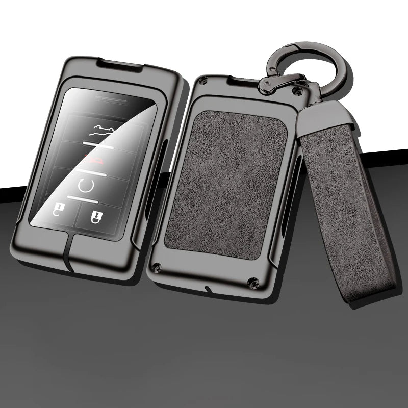GPRGIT Zinc Alloy Leather Car Key Case Cover for Cadillac CTS/Escalade/SRX/ATS/STS