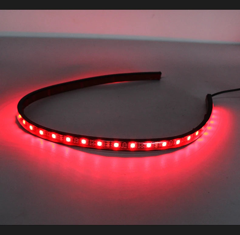 GPRGIT Car Exterior Decorative RGB Strip Light Atmosphere Lamp - Chassis Lights - 12-24V, 12W, SMD LED, APP Control, Aluminum Cover