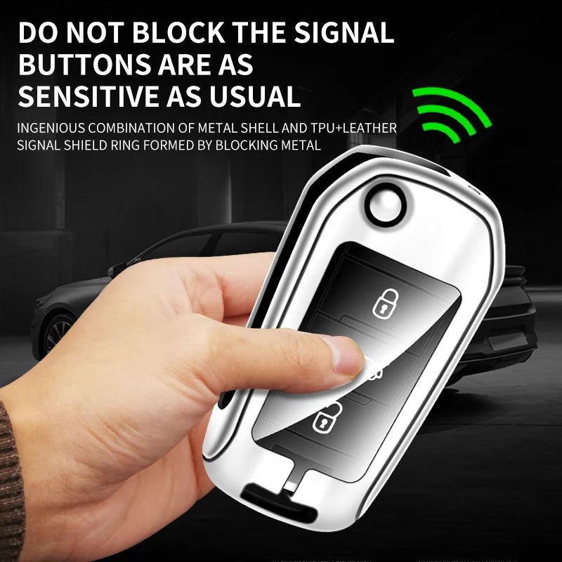 GPRGIT Car Key Case Cover for Peugeot 208 3008 308 508 408 2008 307 4008 2013 301 Protector Keyless