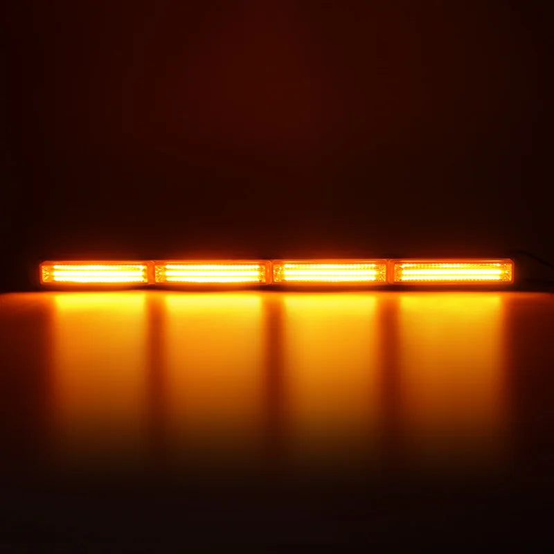 23 Inch Vehicle LED Warning Light Bar Safety Caution Emergency White Amber Strobe Light Bars for Trucks ATV Tow Tractor 12V 24V