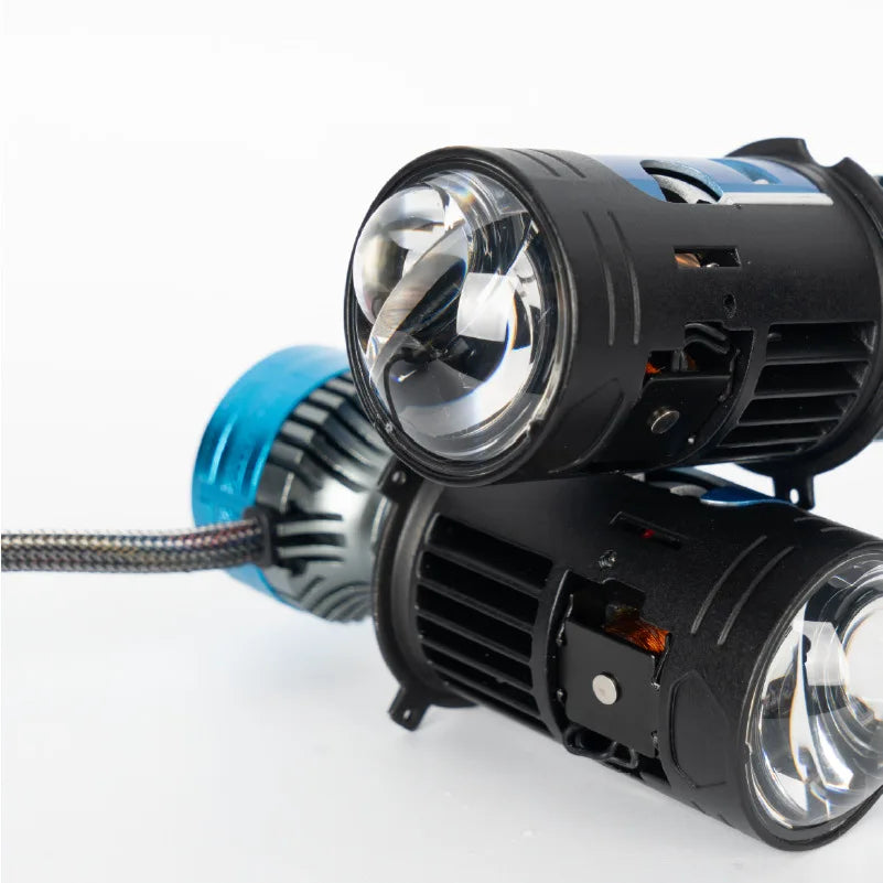 Mini Lens H4 Led Headlight Bulb 130W High Low Beam Auto Light with Fan Cooling 6500K Projector Lens Motor Projector
