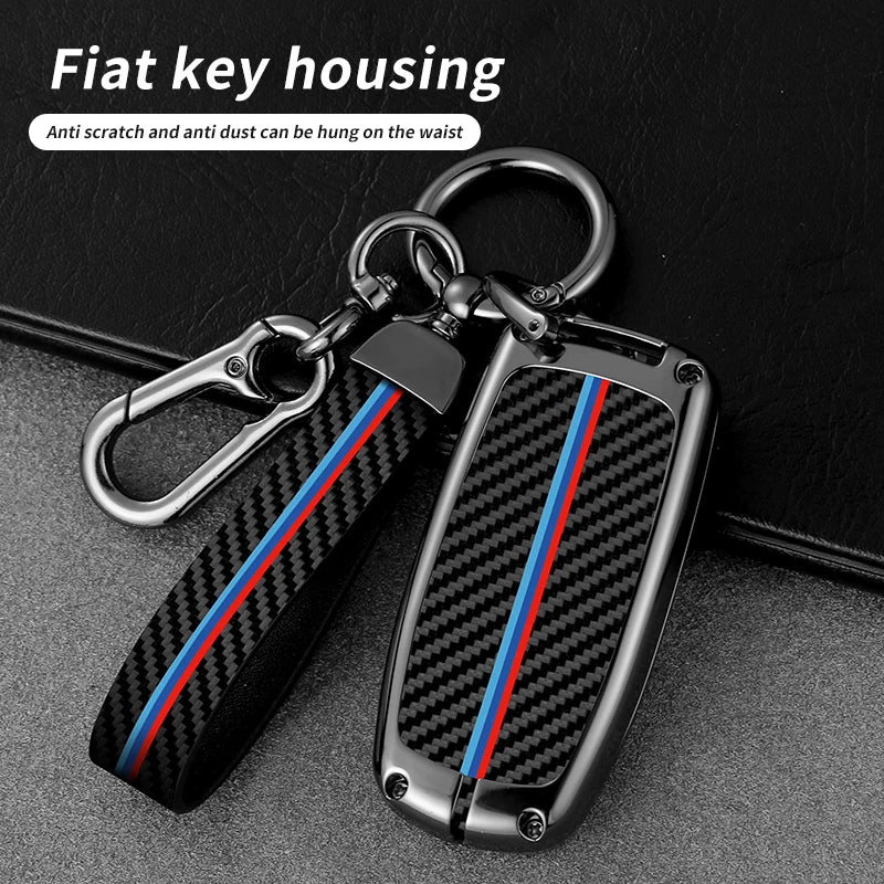 GPRGIT Carbon Car Logo Key Case for Jeep Grand Cherokee Chrysler 300C Renegade FIAT Freemont Dodge Ram 1500 Challenger Dart Accessories