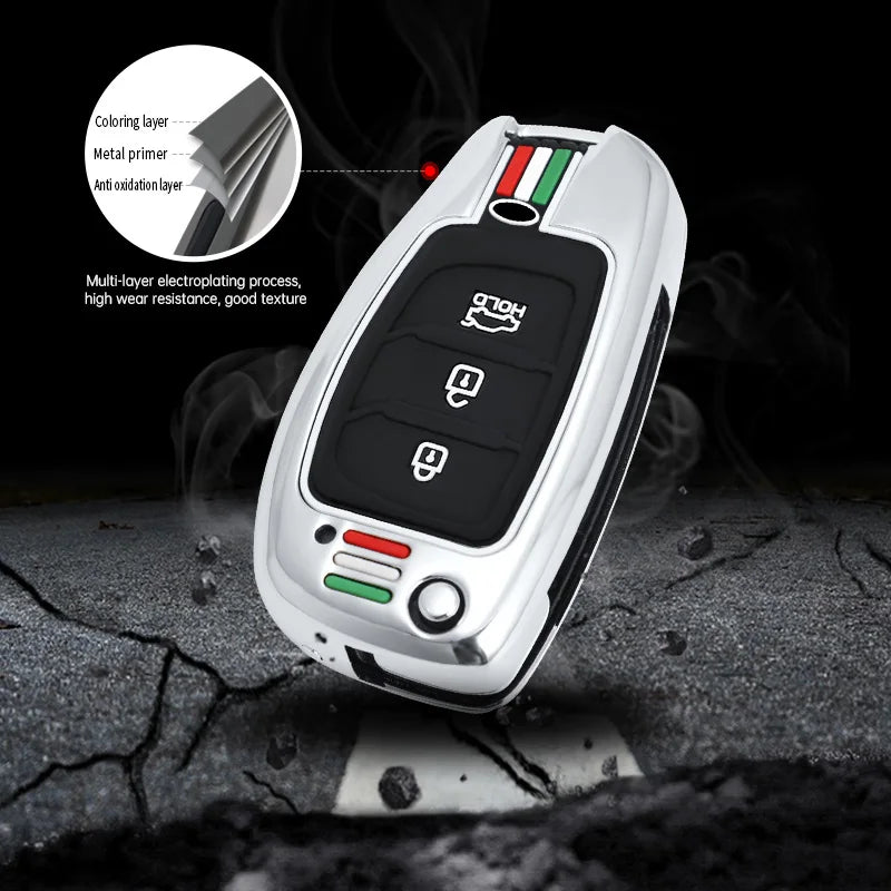 GPRGIT Metal Car Flip Key Case Cover for Hyundai IX25 IX35 IX45 I10 I20 I30 HB20 Elantra Solaris Sonata Santa Fe Sport Tucson Key Shell