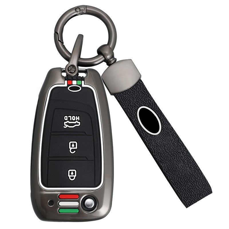 GPRGIT Zinc Alloy Car Folding Key Case Cover for Hyundai Elantra Solaris Tucson I30 I35 I40 KONA Genesis Santa Fe Azera