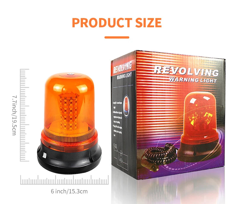 New 80 LED Strobe Beacon Light for Forklift Emergency Warning Flashing Construction Vehicles with Magnet and Rotating Lamp