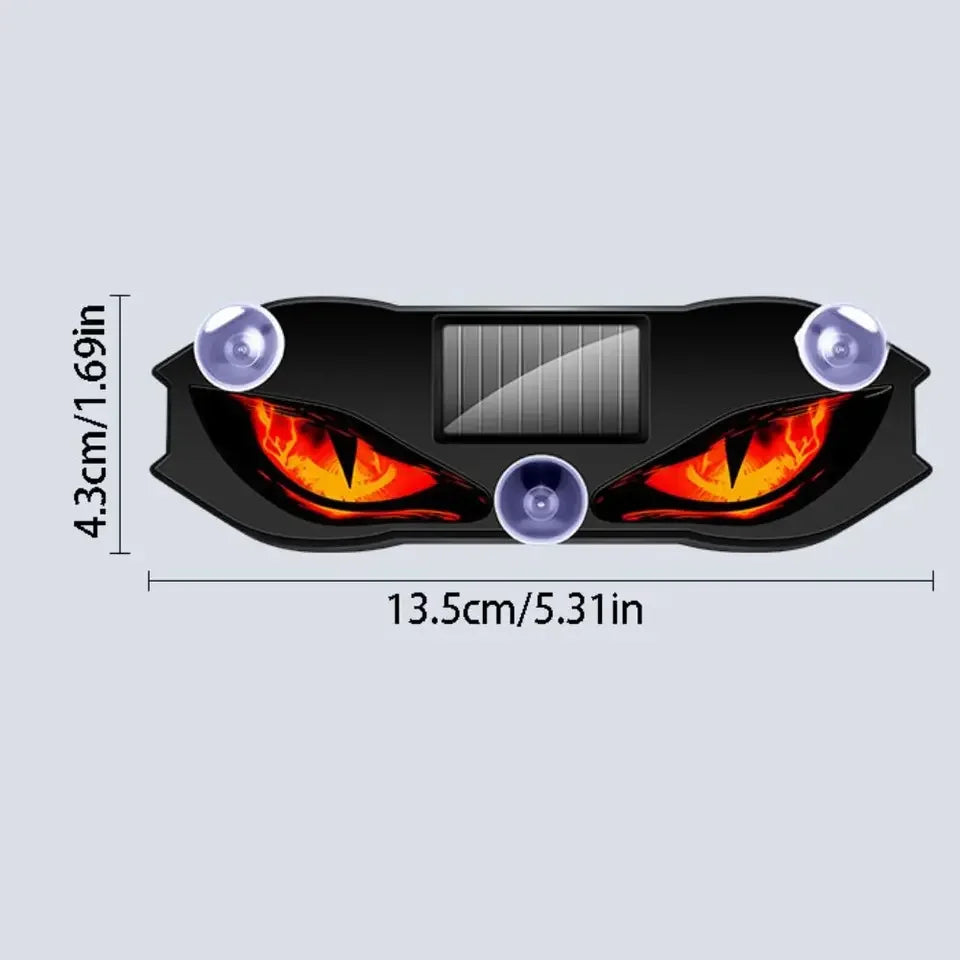 GPRGIT Solar Powered Demon Eye Warning Light Flashing Dynamic LED Car Atmosphere Lamp