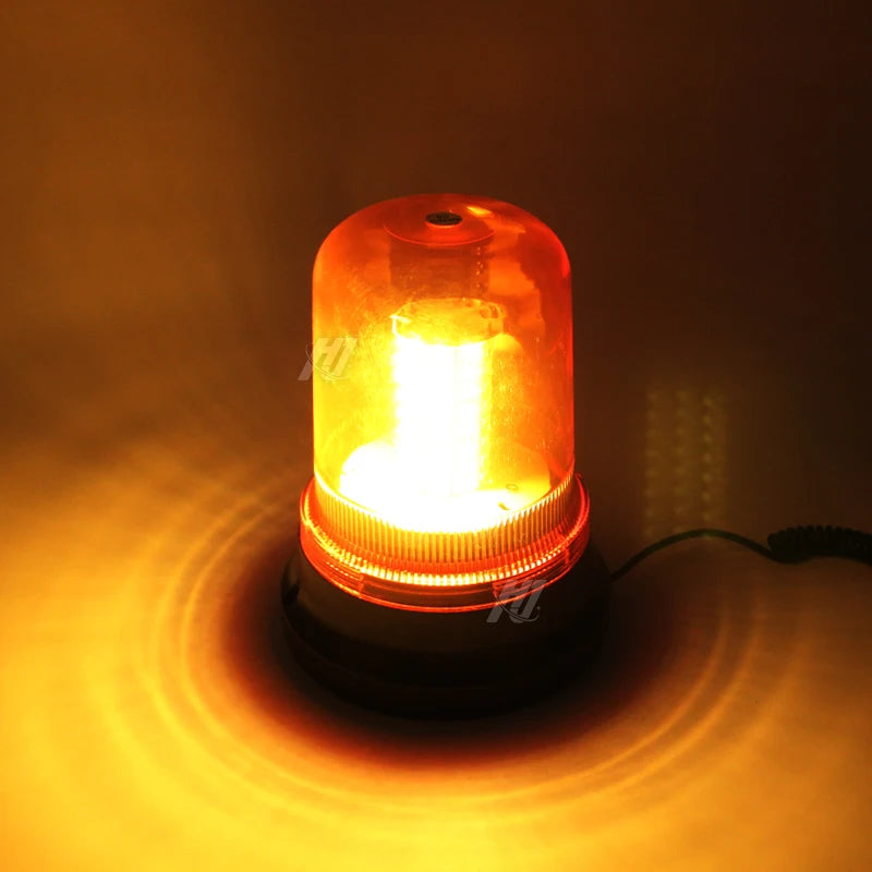 New 80 LED Strobe Beacon Light for Forklift Emergency Warning Flashing Construction Vehicles with Magnet and Rotating Lamp