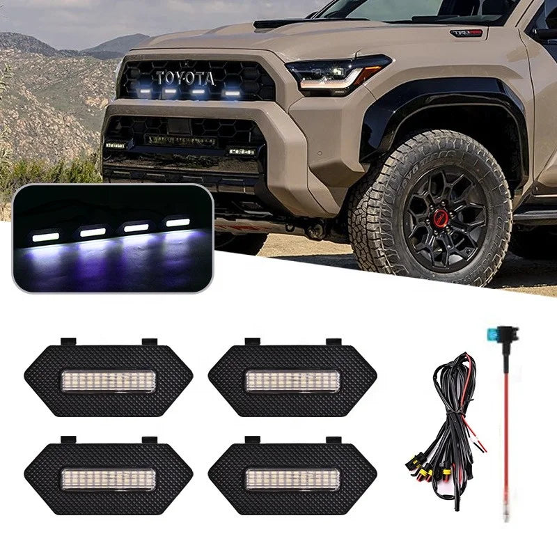 GPRGIT 4-Piece LED Grille Light for 2025 Toyota 4Runner TRD / TRD PRO - DRL Warning Light
