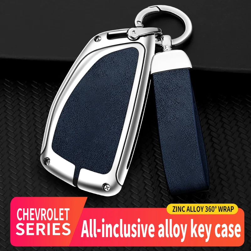 GPRGIT Metal Leather 3/4/5/6 Button Car Key Cover Case for Chevrolet/GMC Yukon/Suburban/Tahoe 2015-2016